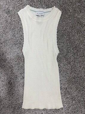 Free Assembly Ribbed Cream Tank Top